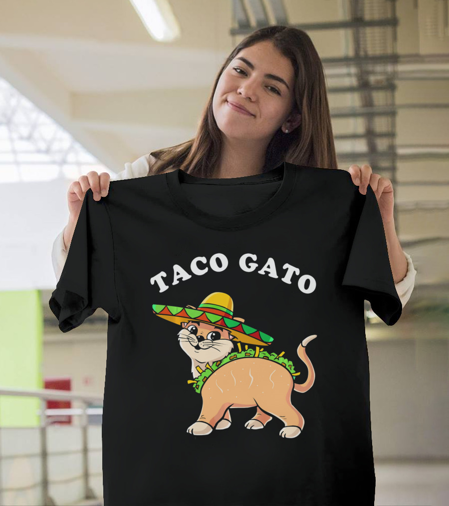 Taco Gato Sombrero Funny Cinco De Mayo Cat T-Shirt