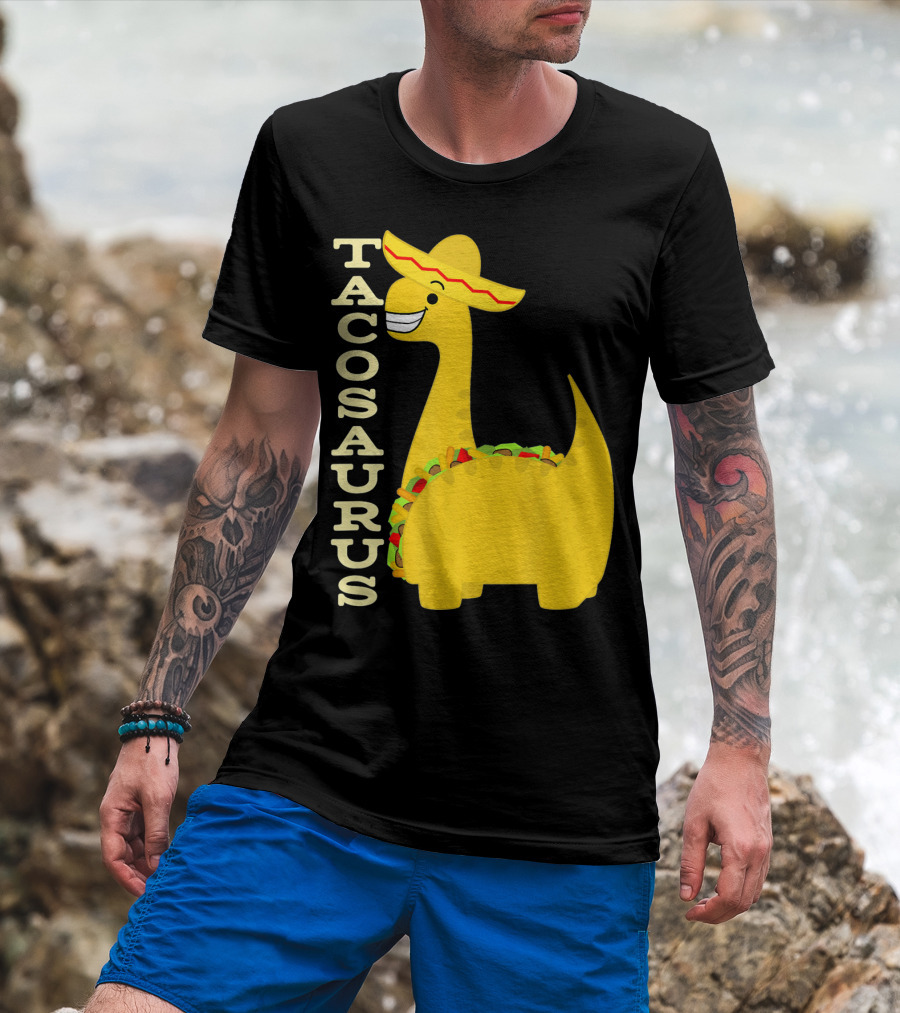 Cinco De Mayo Tacosaurus Dinosaur With Sombrero T-Shirt
