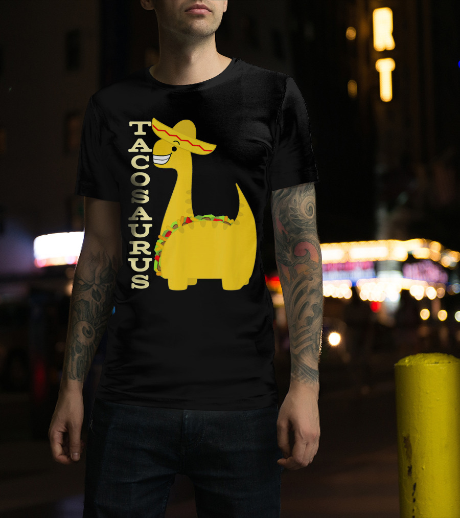 Cinco De Mayo Tacosaurus Dinosaur With Sombrero T-Shirt