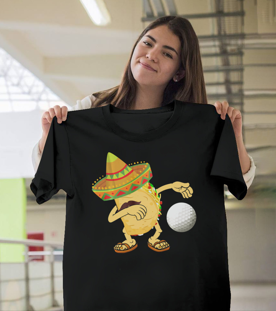 Dabbing Golf Taco Dab Funny Cinco Sombrero Dance T-Shirt