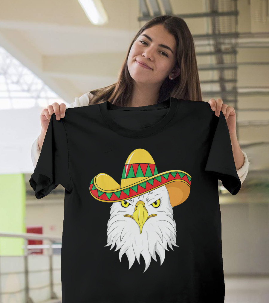 Cinco De Mayo Eagle With Sombrero America Kids T-Shirt