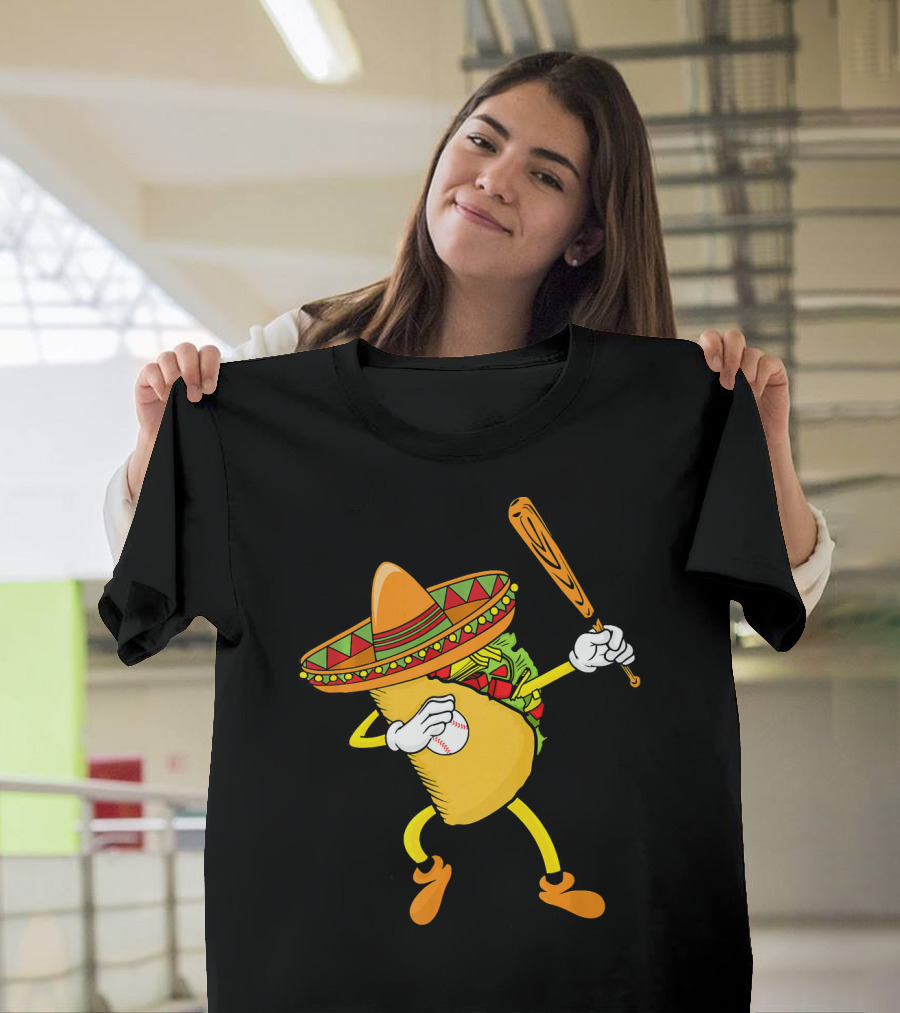 Cinco De Mayo Dabbing Taco Baseball Fiesta T-Shirt