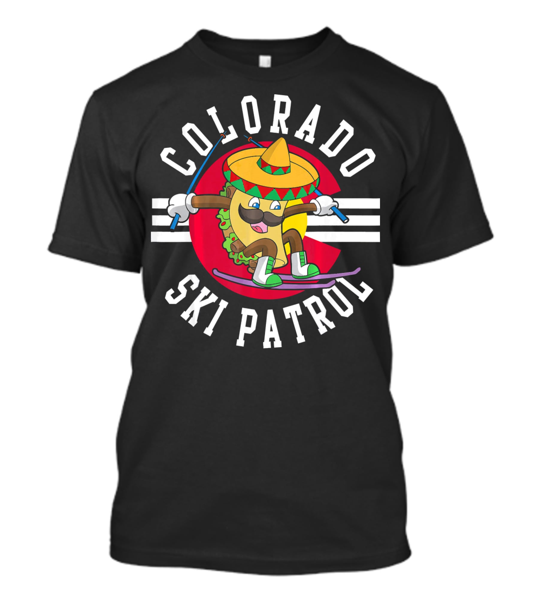 Colorado Ski Patrol Taco Skiing Flag T-Shirt