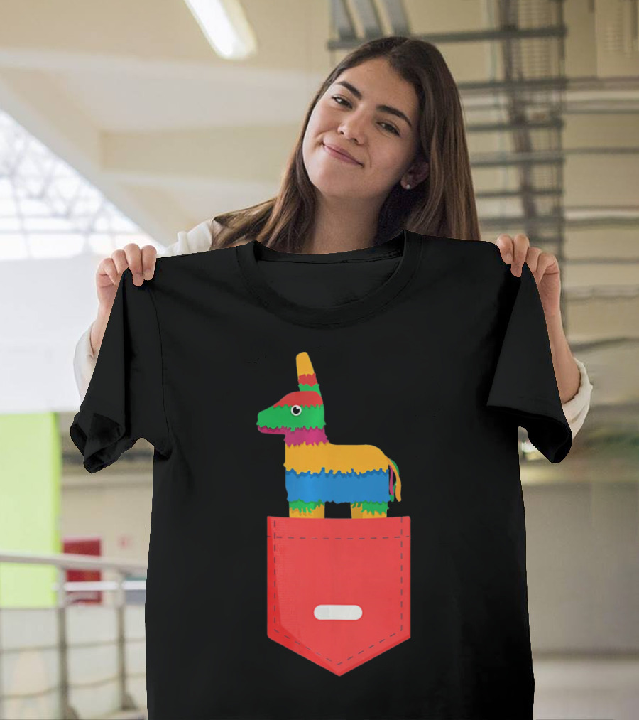 Cinco De Mayo Mexican Pinata In Pocket T-Shirt