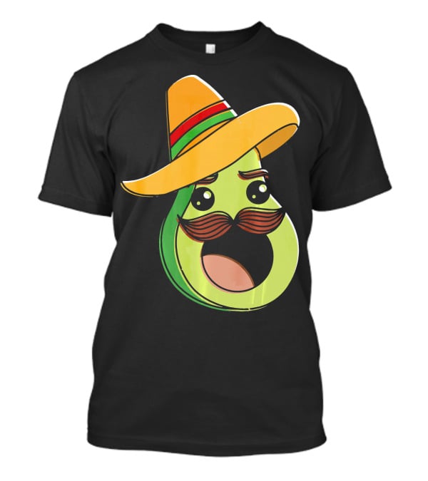 Cinco De Mayo Funny Avocado With Sombrero And Mustache T-Shirt