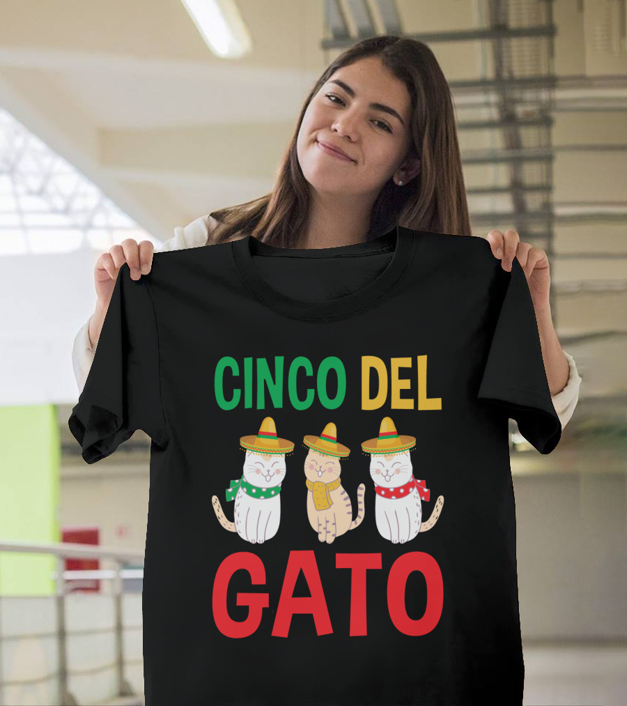 Cinco Del Gato Funny Mexican Cats Sombrero T-Shirt
