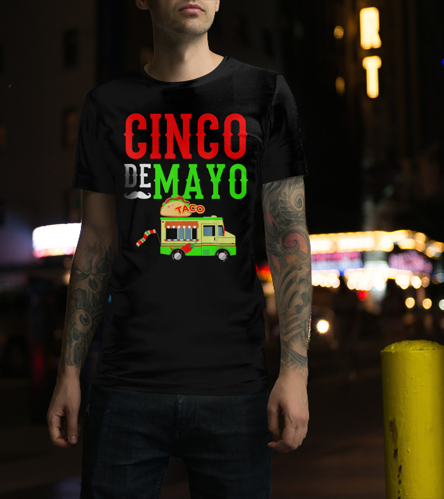 Cinco De Mayo Taco Bus Funny Mexico T-Shirt