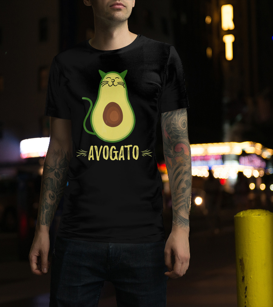 Avogato Avocado Cat Kitty Funny Meow T-Shirt