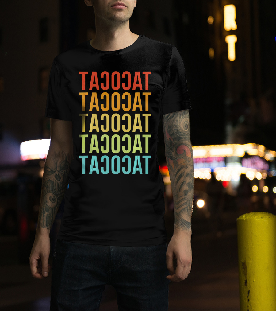 Tacocat Tacocat Tacocat Tacocat Tacocat Spelled Backwards Vintage Taco T-Shirt