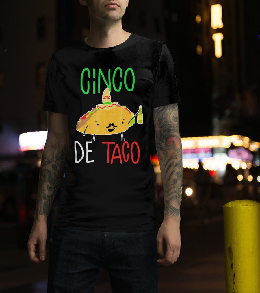 Cinco De Taco Cute Cinco De Mayo Taco Sombrero Fiesta T-Shirt