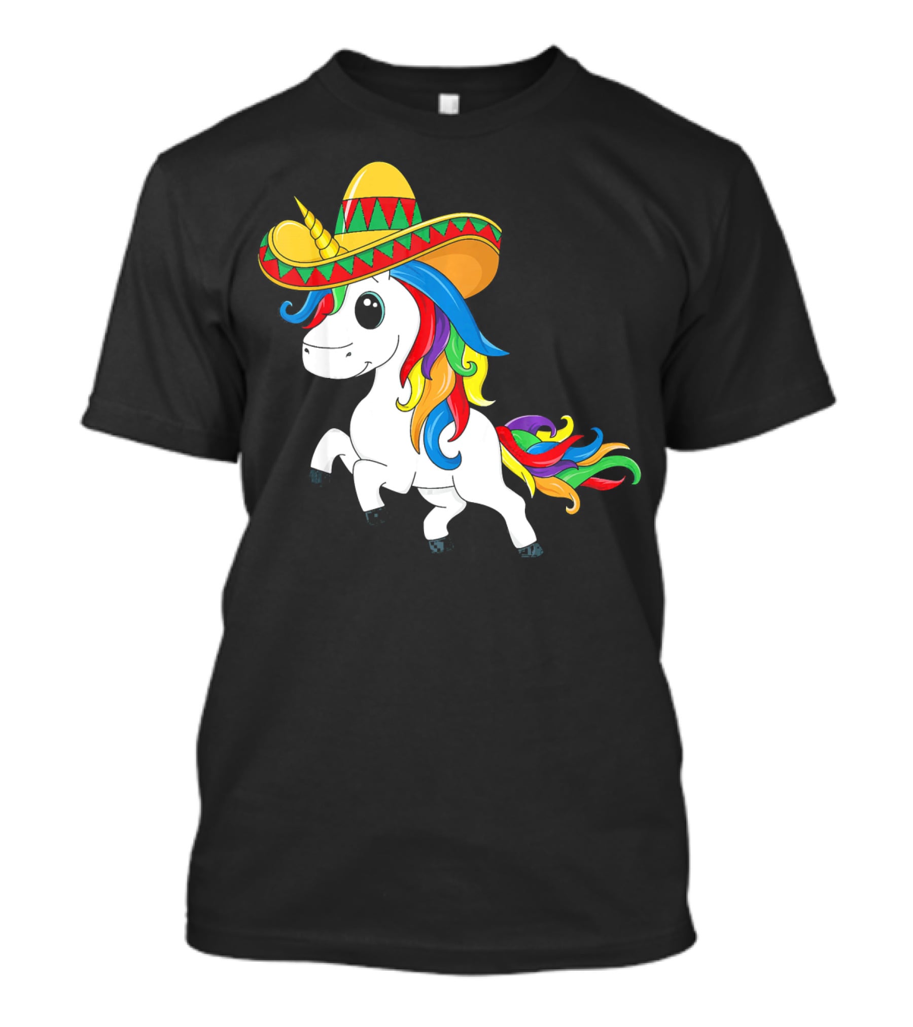 Cinco De Mayo Unicorn Sombrero Rainbow Kids Girls T-Shirt