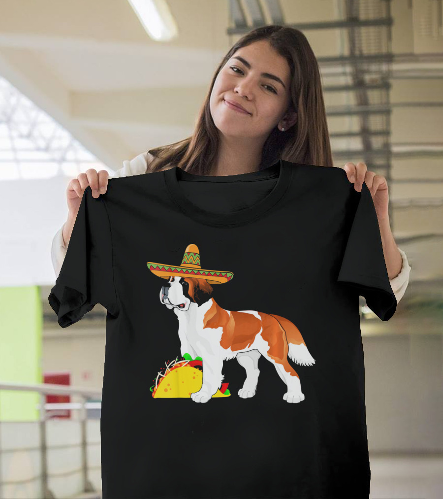 Cinco De Mayo Bernard Sombrero Taco Fun T-Shirt