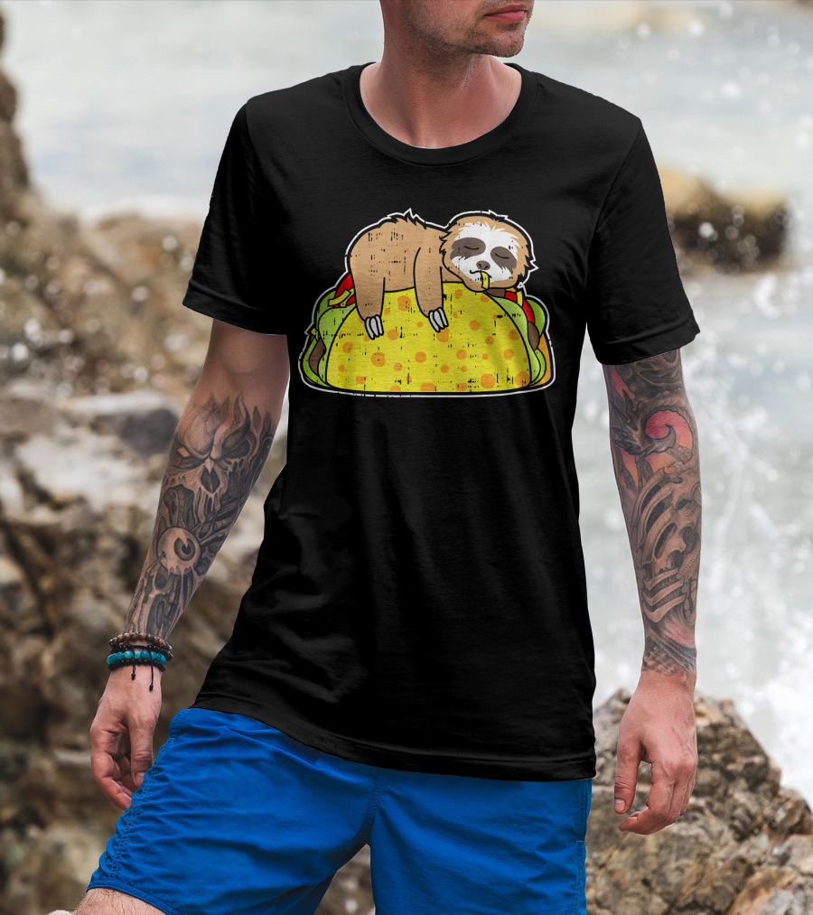 Funny Sloth Taco Cinco De Mayo Tuesday T-Shirt