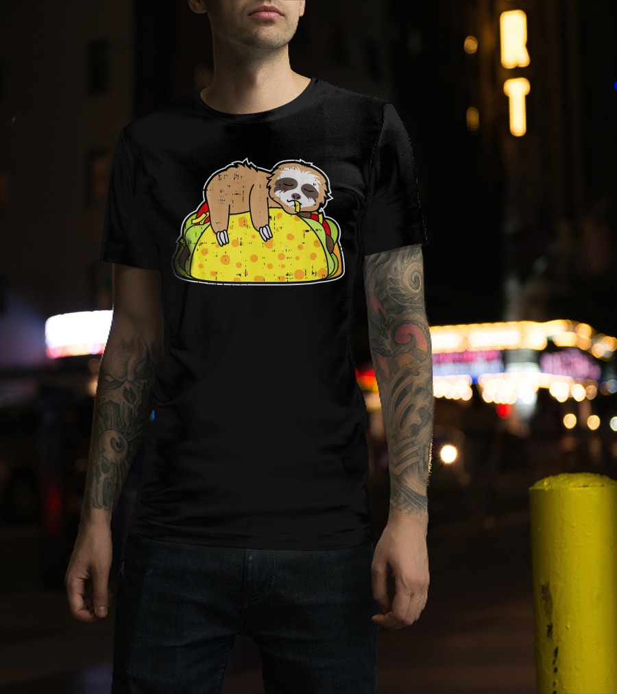 Funny Sloth Taco Cinco De Mayo Tuesday T-Shirt