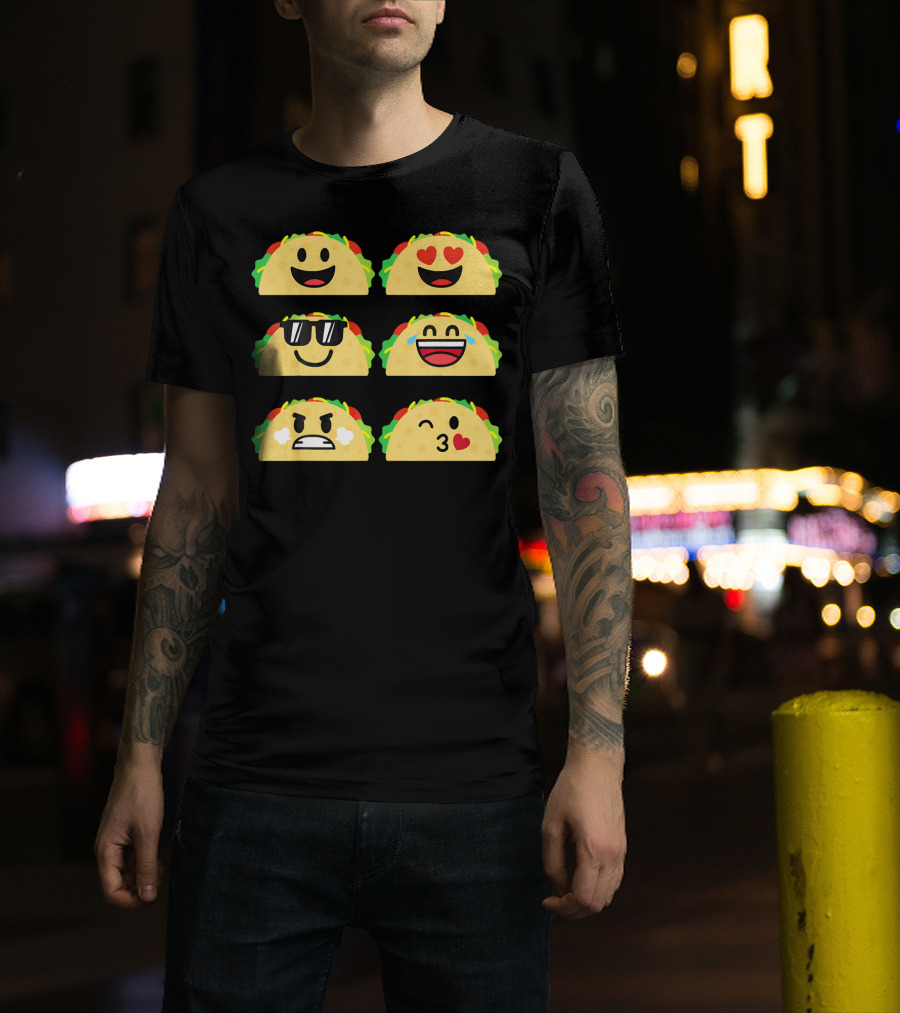 Taco Emoji Cute Cinco De Mayo Fun Expressions T-Shirt