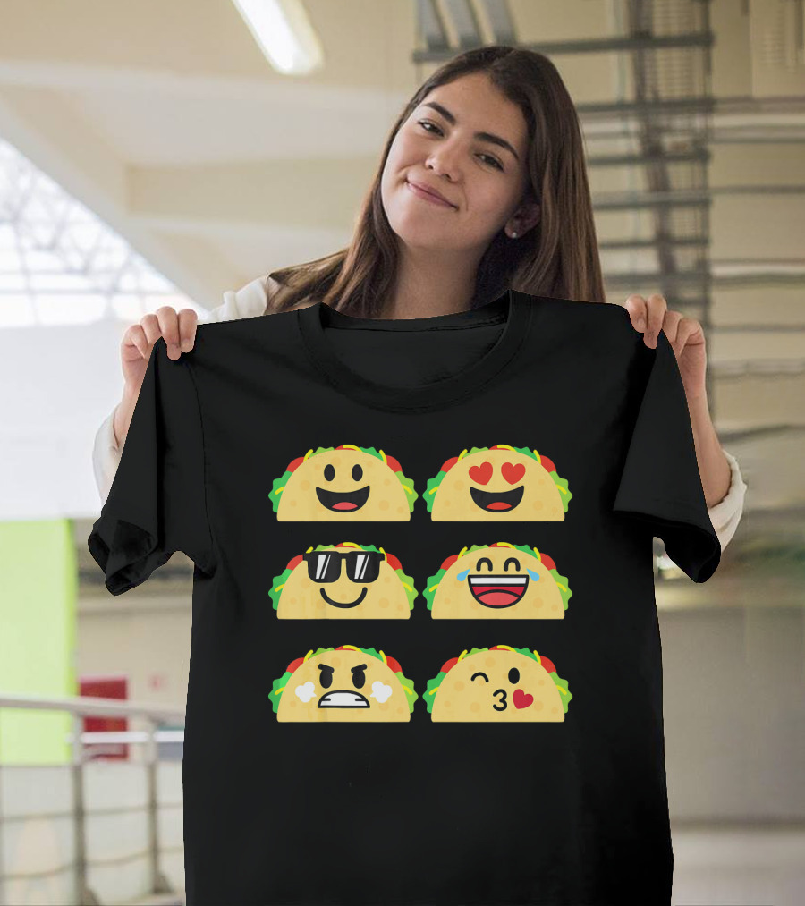Taco Emoji Cute Cinco De Mayo Fun Expressions T-Shirt