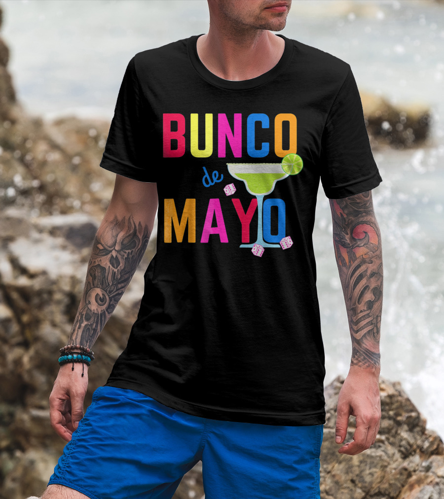 Bunco De Mayo Margarita Dice Colorful T-Shirt