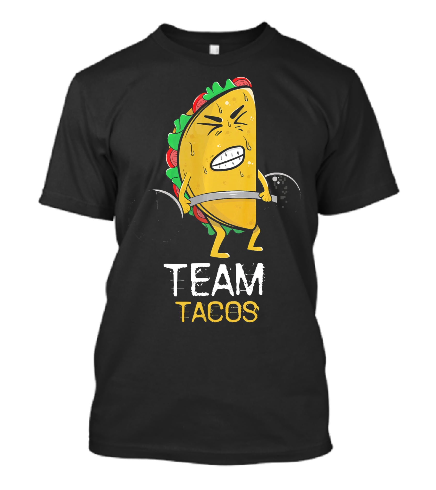 Team Tacos Lifting Facial Expression Sweat Weightlifting T-Shirt