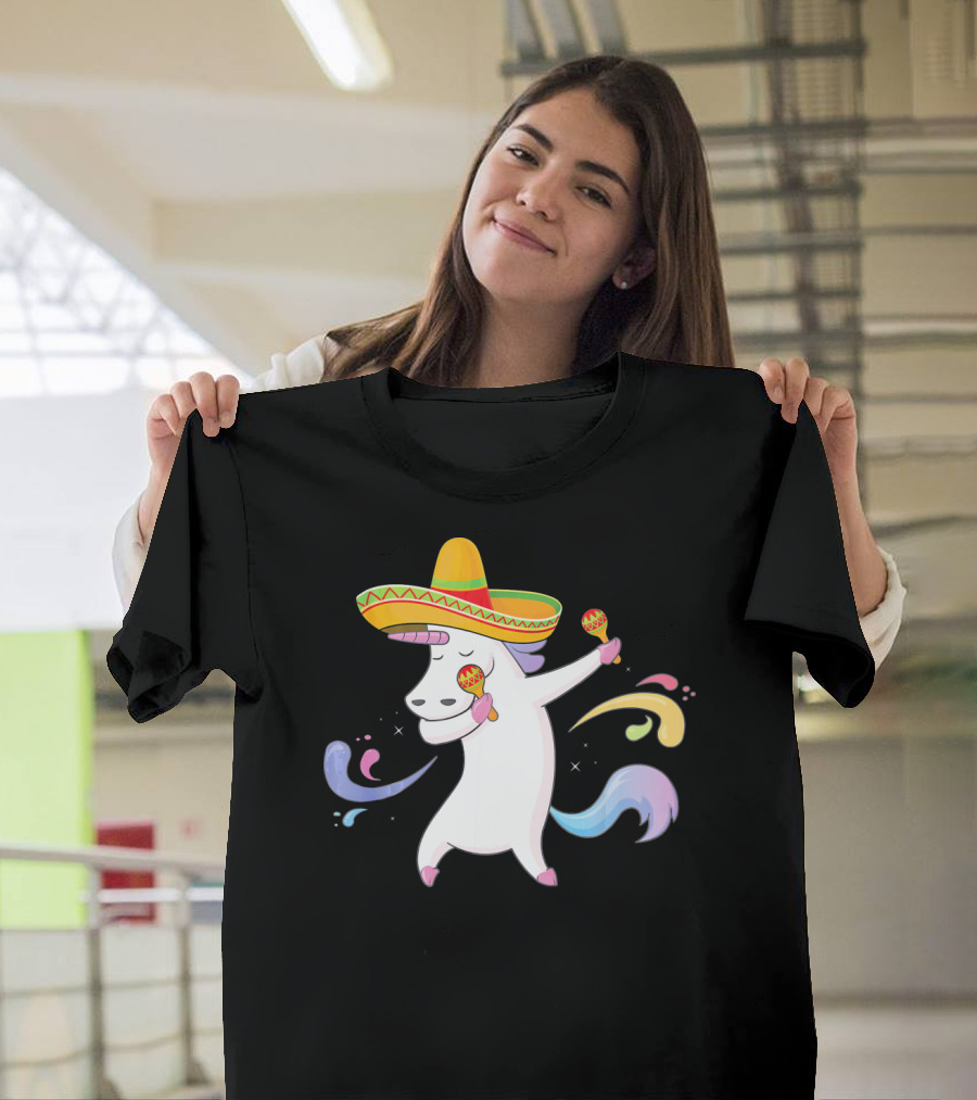 Cinco De Mayo Unicorn With Sombrero And Maracas T-Shirt