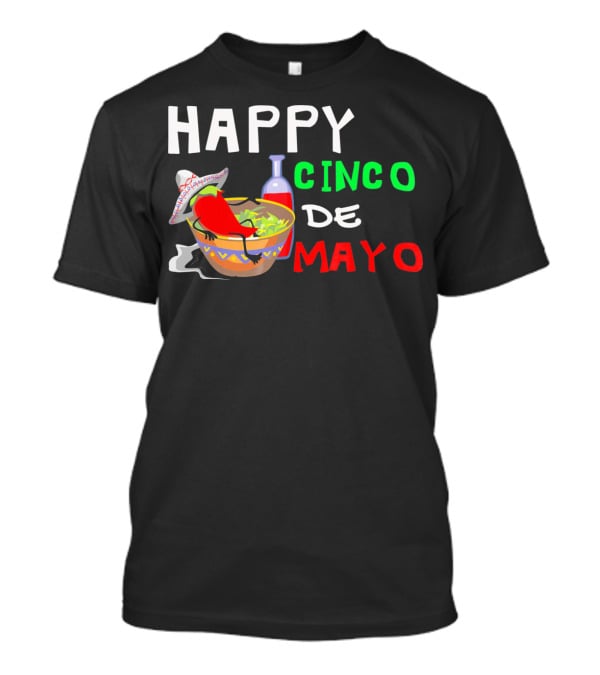 Happy Cinco De Mayo Fiesta Sombrero Chili Salsa T-Shirt