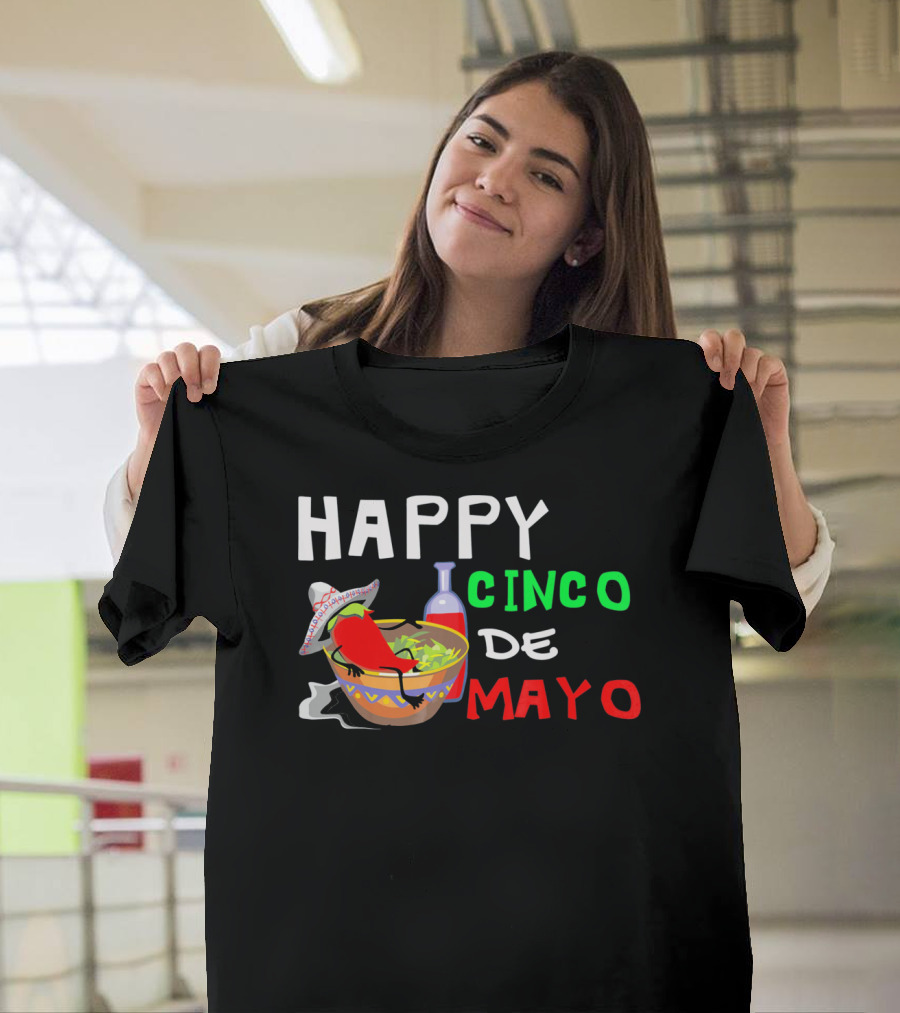 Happy Cinco De Mayo Fiesta Sombrero Chili Salsa T-Shirt