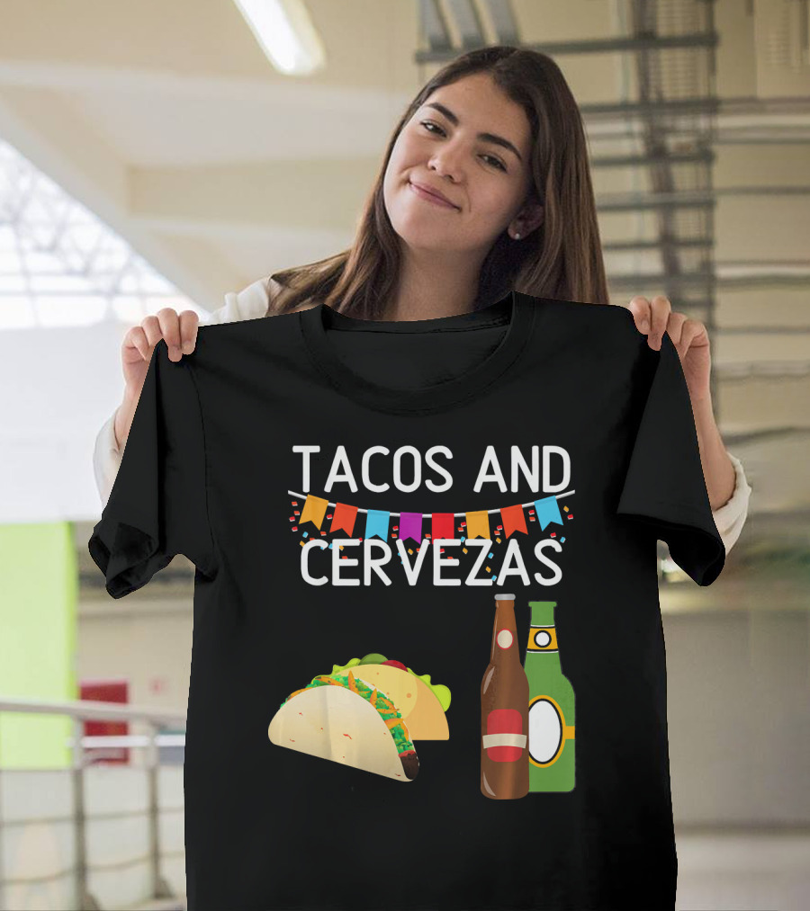 Tacos And Cervezas UberGuber Funny Mexic Beer Fiesta T-Shirt