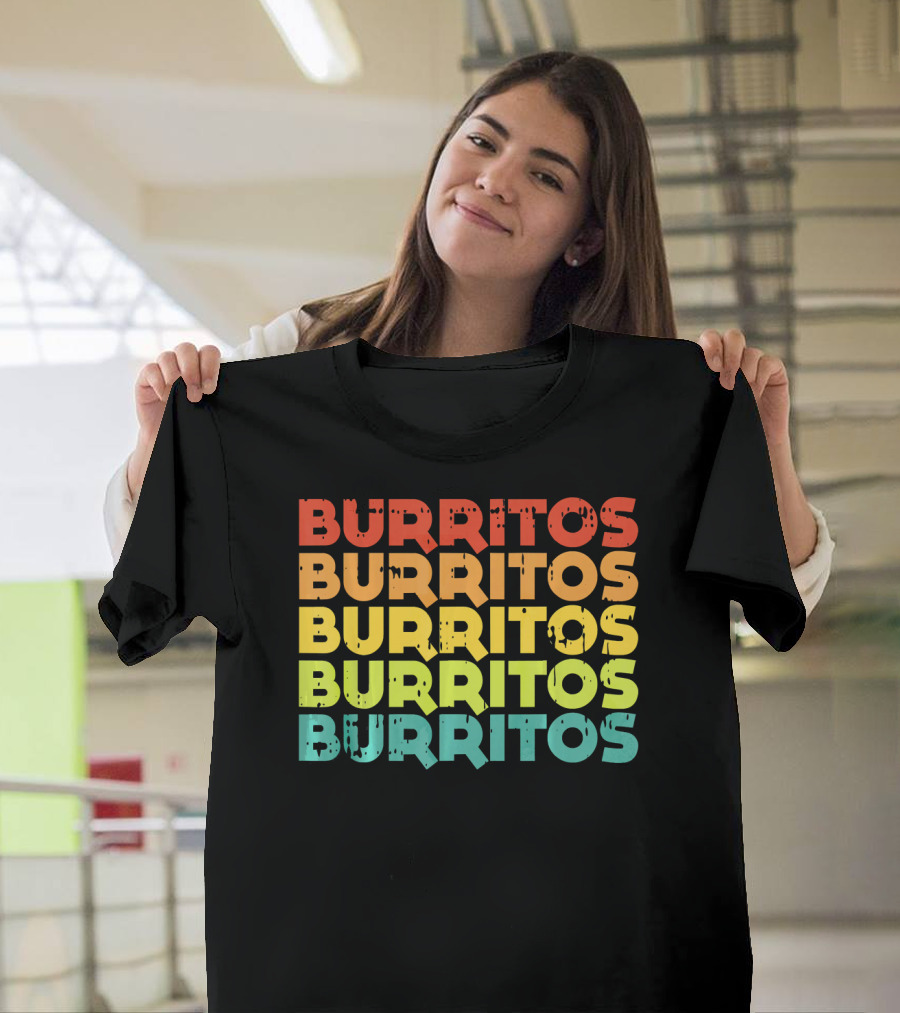Cinco De Mayo Burritos Retro Vintage Mex T-Shirt
