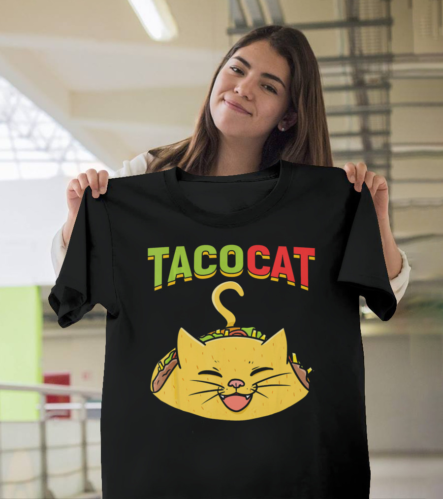 TacoCat Mexican Cinco de Mayo Cat with Smiling Taco Kitty T-Shirt