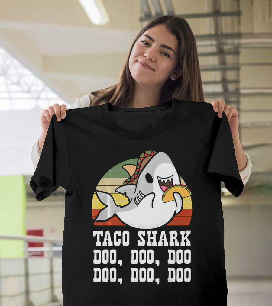 Taco Shark Doo Doo Doo Doo Doo Doo Mexican Cinco Lover T-Shirt