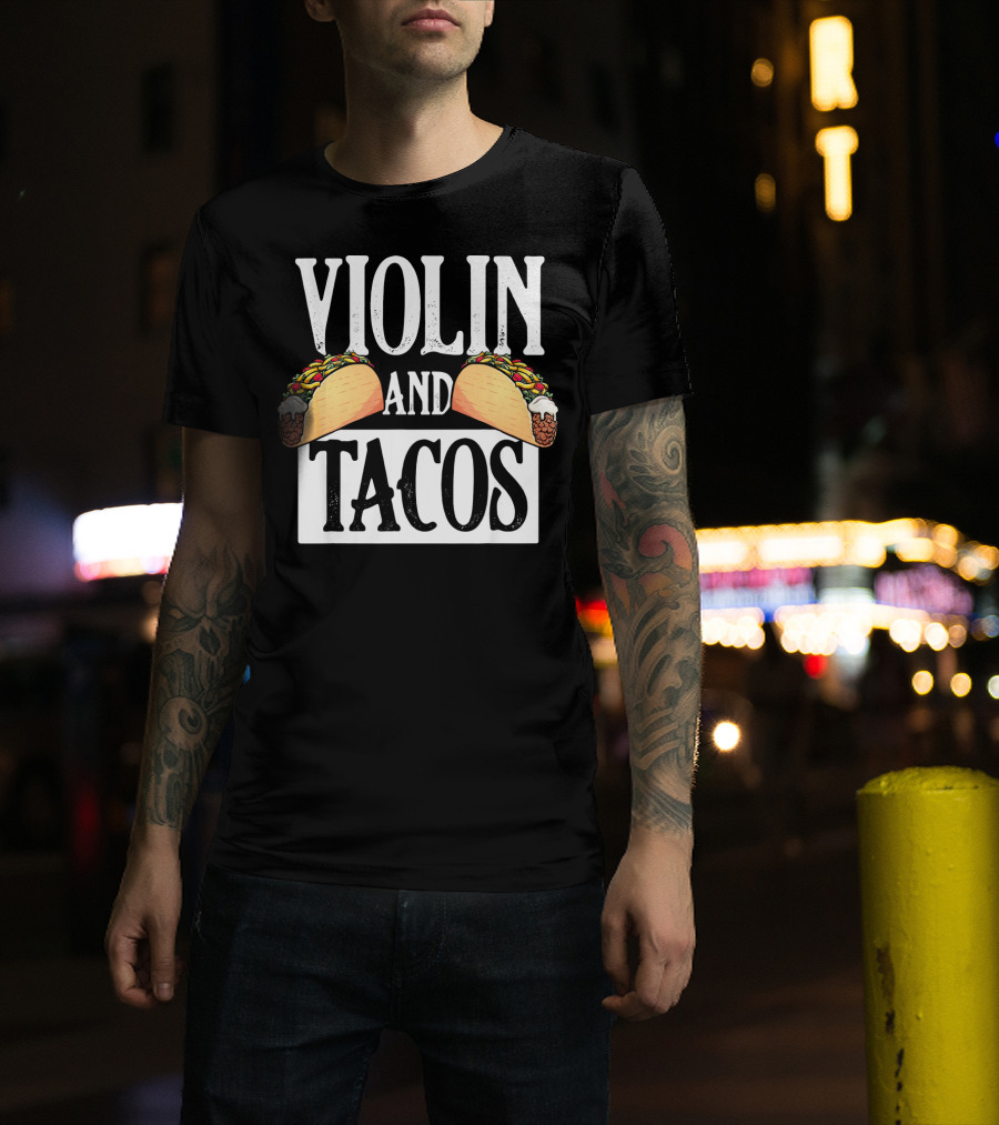 Violin And Tacos Cinco De Mayo Lat T-Shirt
