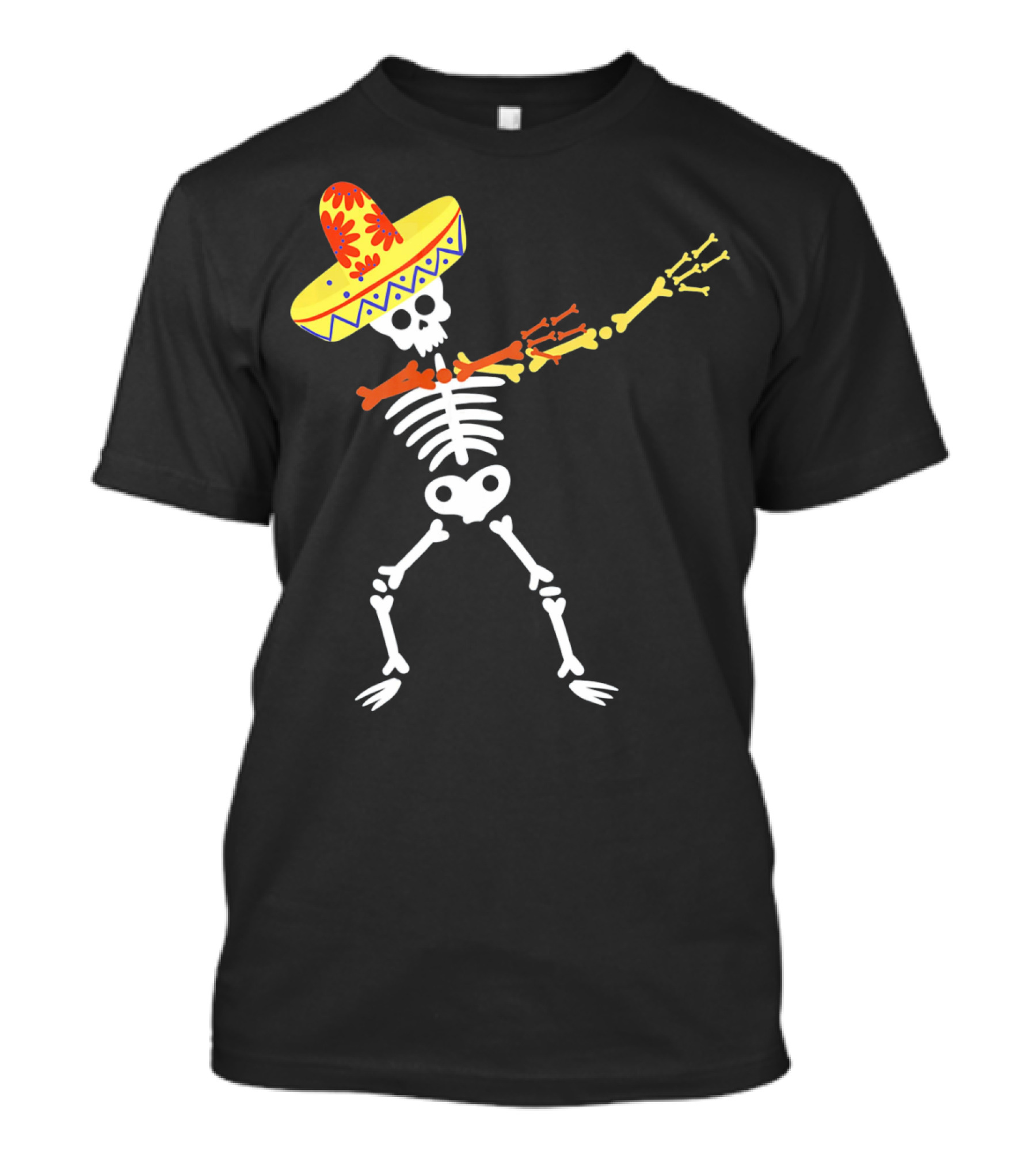Cinco De Mayo Sombrero Dabbing Skeleton Skull T-Shirt