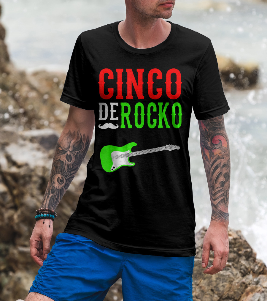 Cinco De Rocko Funny Rock N Roll Mexico T-Shirt