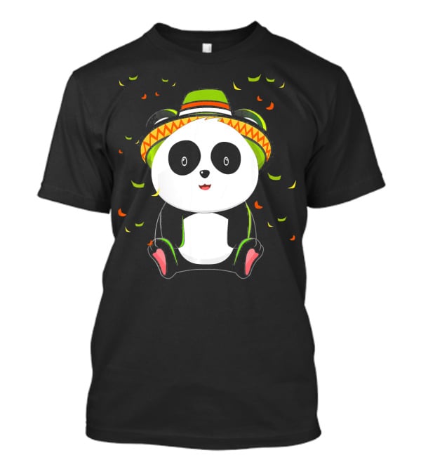 Cute Panda Bear With Sombrero For Cinco De Mayo 5th Of May T-Shirt