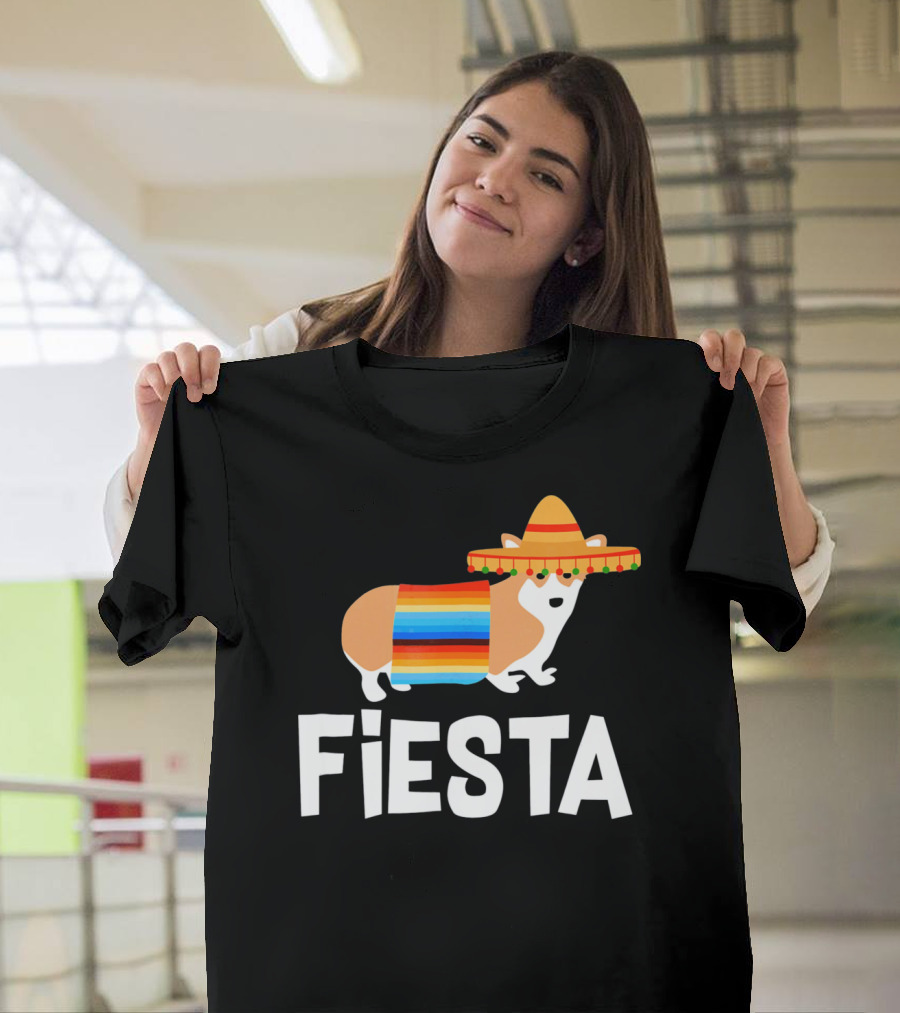 Fiesta Corgi Sombrero Cinco de Mayo T-Shirt