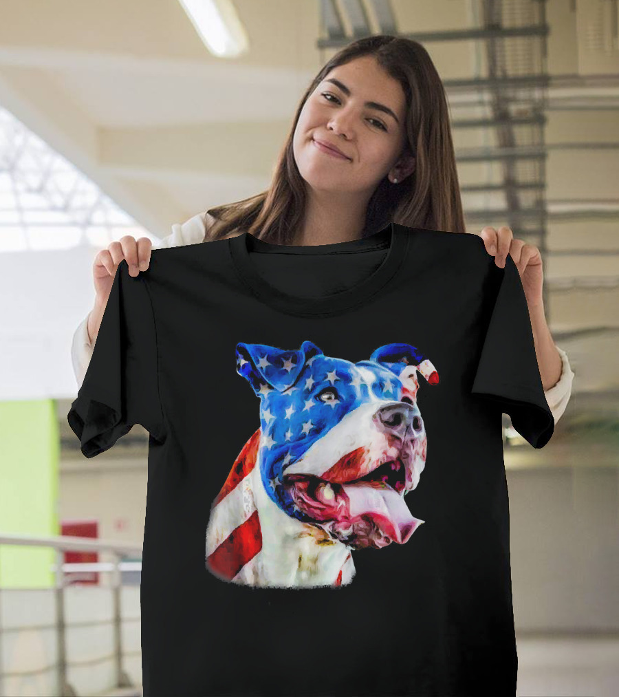 American Pit Bull Terrier USA Flag T-Shirt