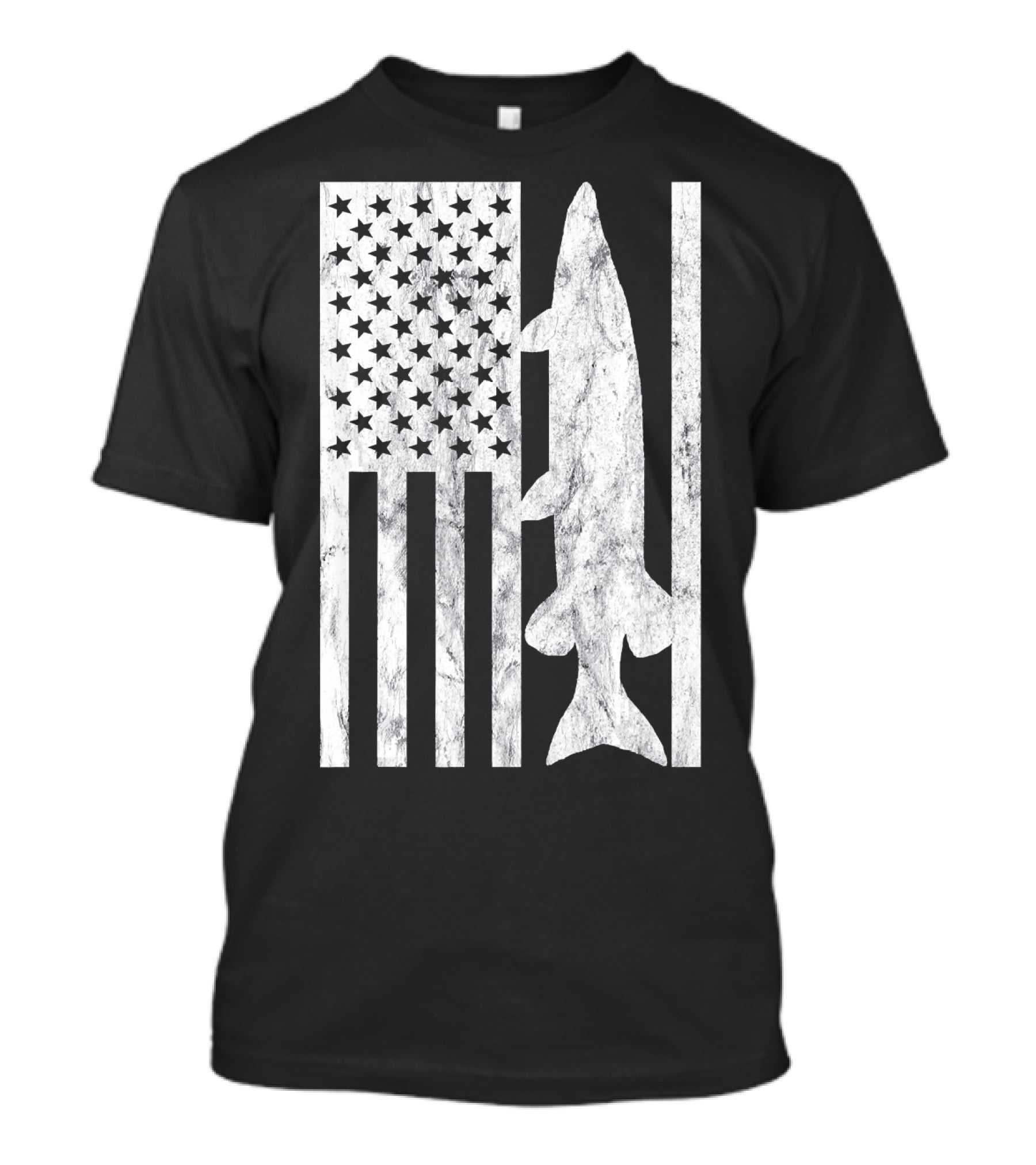 American Flag Musky Fishing T-Shirt