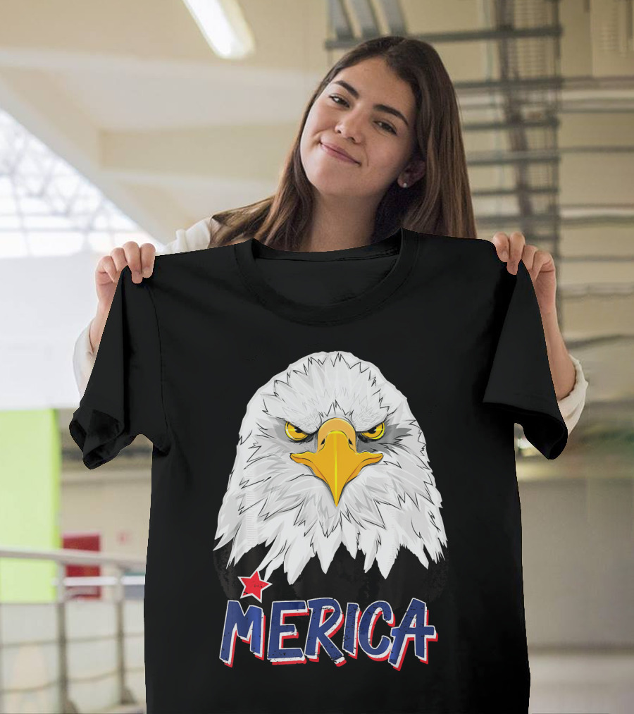 American Bald Eagle Merica Patriotic Star T-Shirt