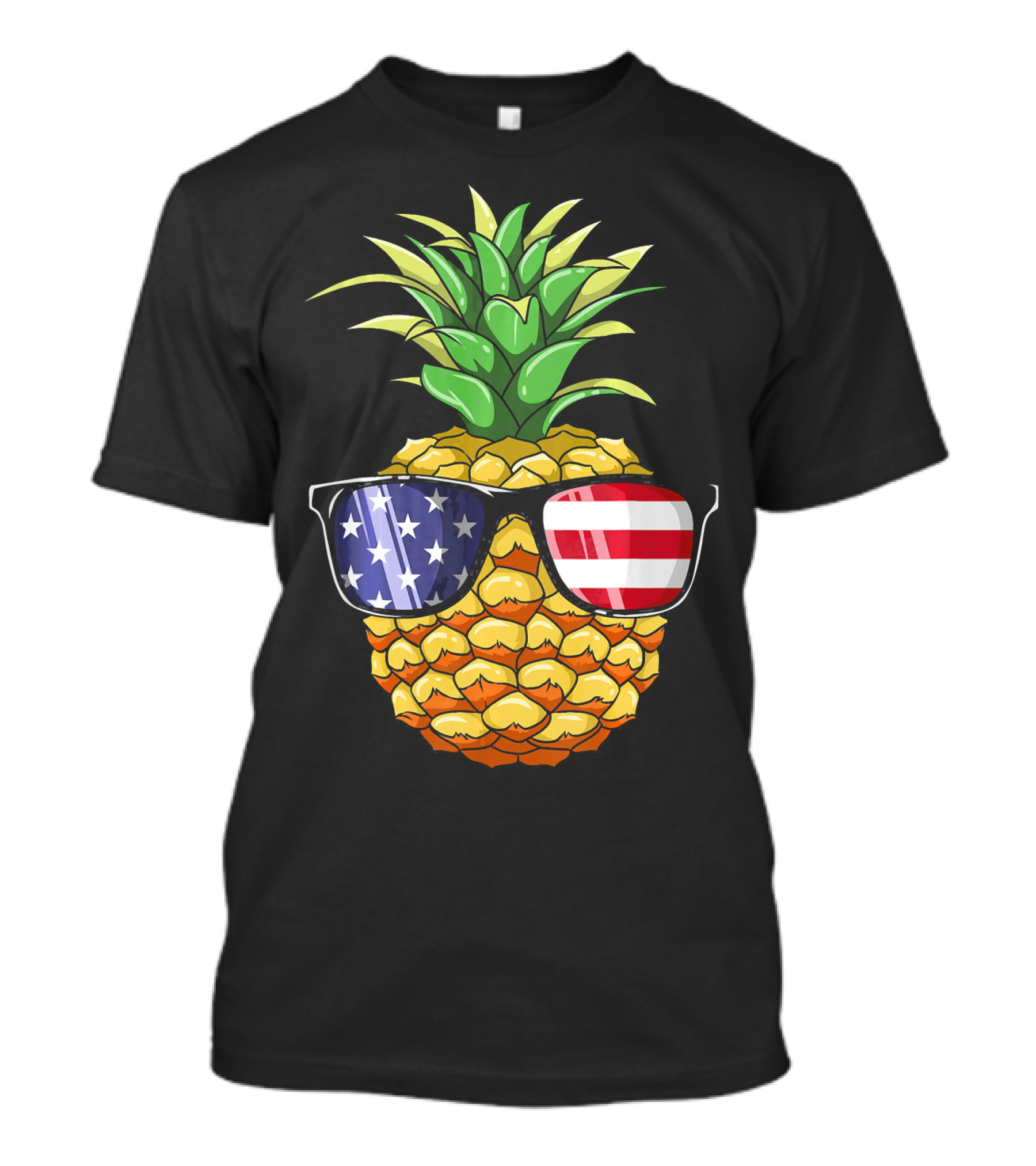 Patriotic Pineapple Wearing American Flag Sunglasses For 4th Of July T-Shirt