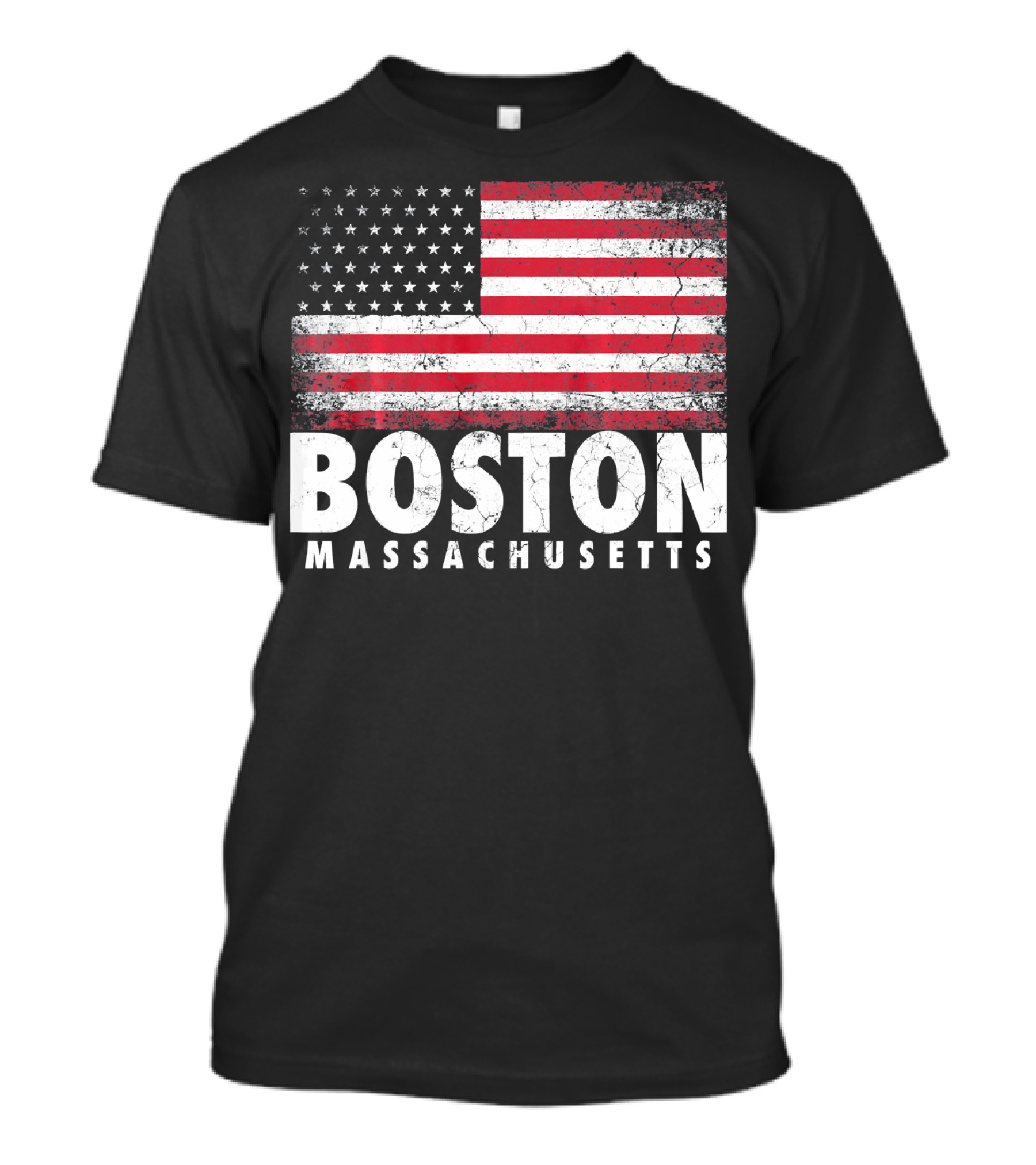 Boston Massachusetts 4th Of July American Flag T-Shirt