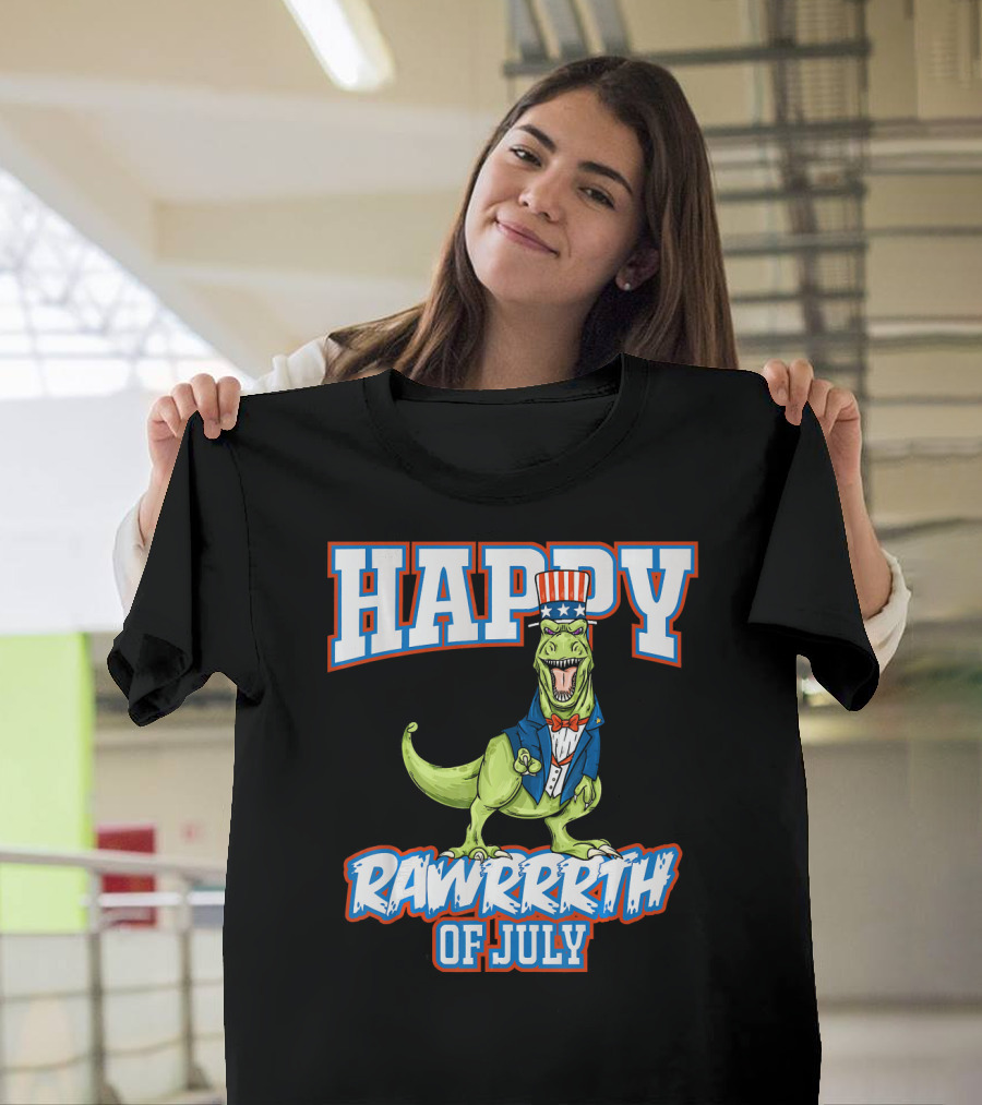 HAPPY RAWRRRTH OF JULY T REX DINOSAUR UNCLE T-Shirt