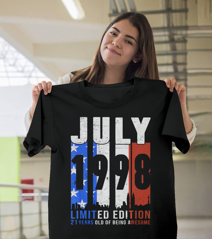 July 1998 American Flag 21 Years Old Of Being Awesome T-Shirt