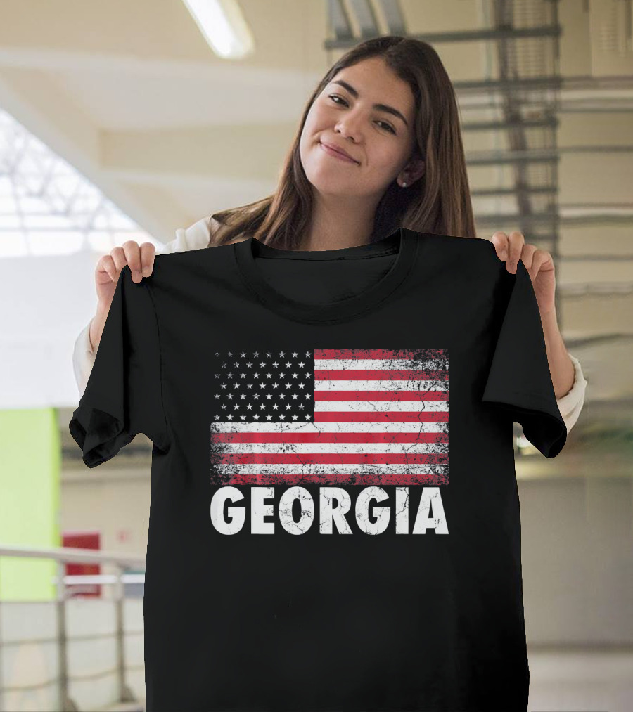 American Flag Georgia 4th of July Celebration T-Shirt