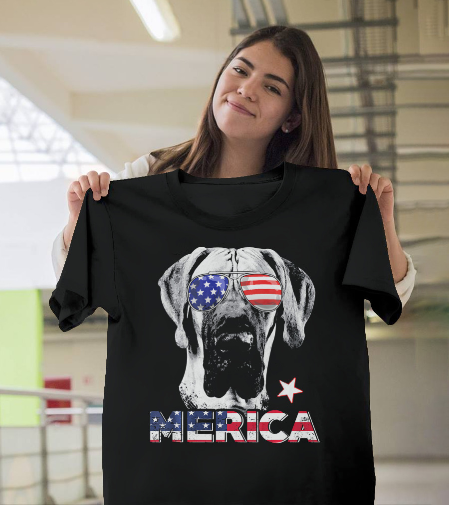 Great Dane 'Merica American Flag Sunglass Star T-Shirt