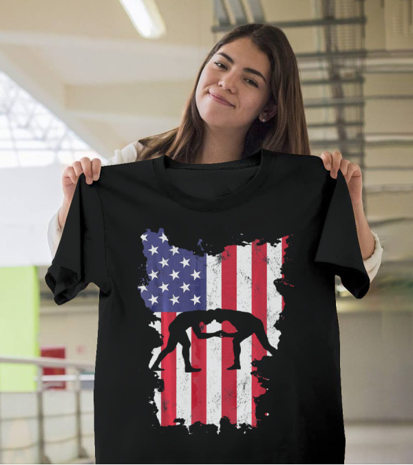 4th Of July Wrestling USA Flag America T-Shirt