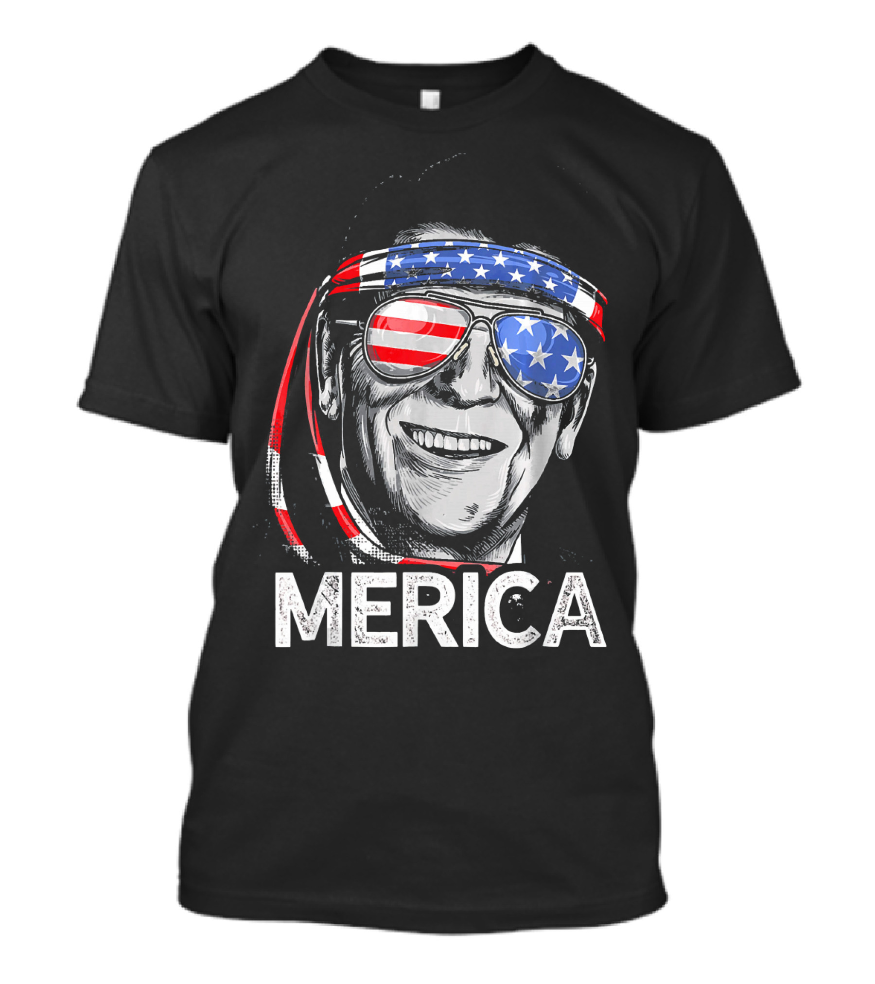 Ronald Reagan Merica Patriotic 4th Of July Sunglasses Stars Stripes T-Shirt
