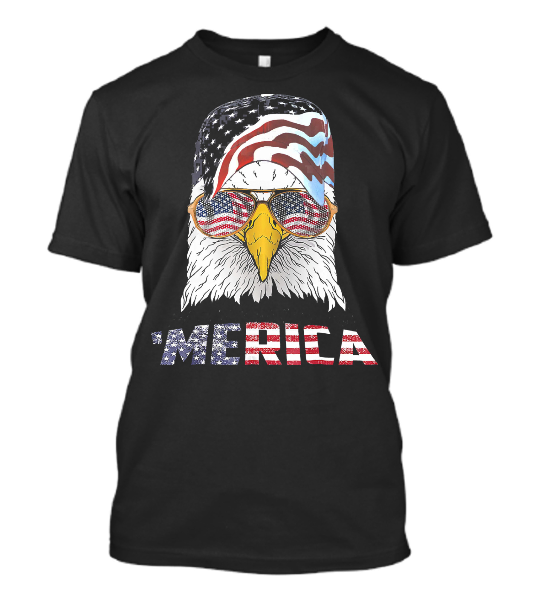 'Merica Bald Eagle With American Flag Sunglasses USA 4th Of July T-Shirt
