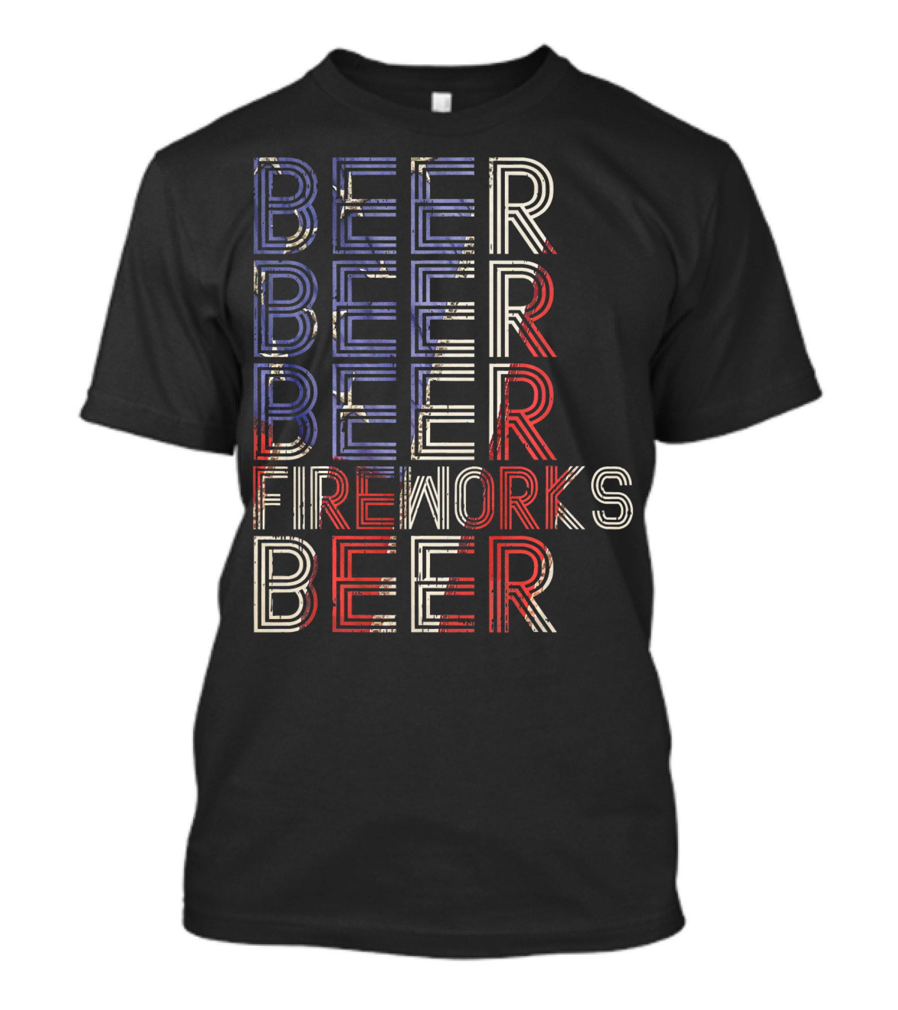 Beer Fireworks Beer Retro 4th Of July Party T-Shirt