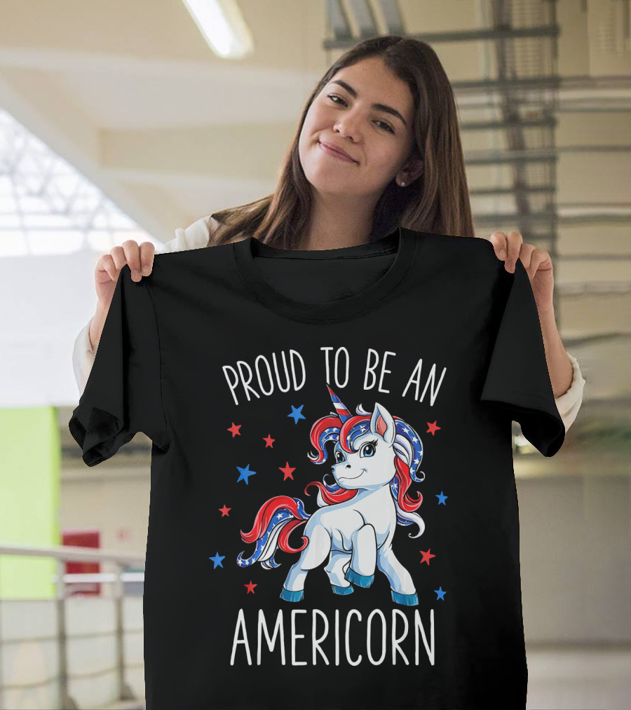 Proud to Be an Americorn Unicorn 4th of July T-Shirt