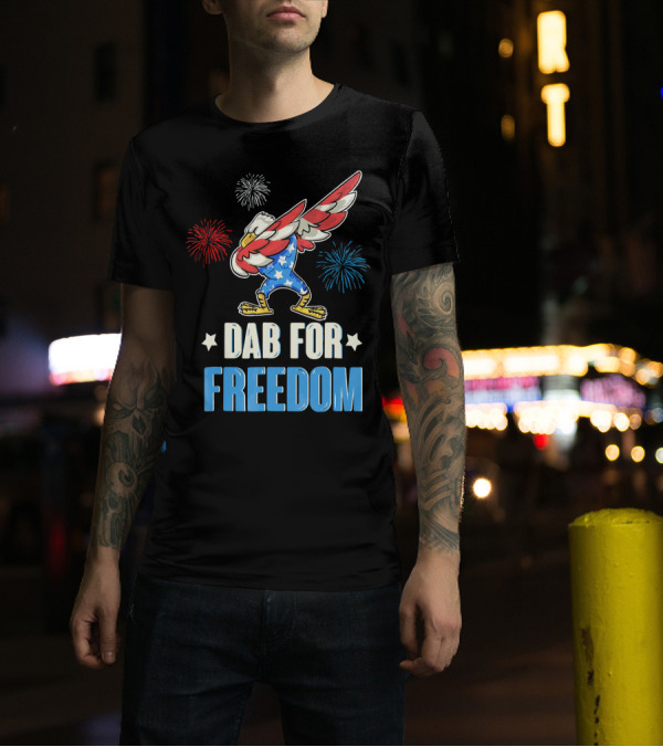 Dab For Freedom 4th Of July Eagle Fireworks T-Shirt