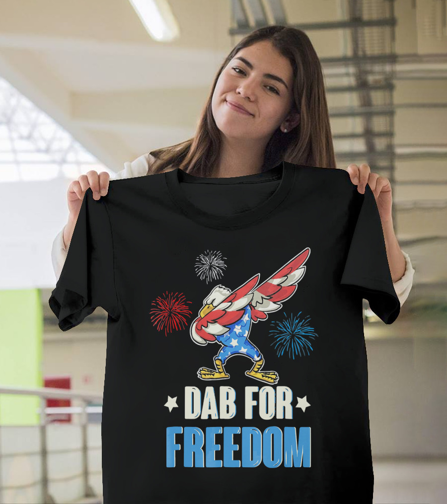 Dab for Freedom 4th of July Eagle Fireworks T-Shirt